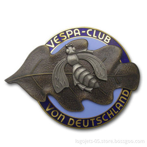 Hard-fired Cloisonne Car Emblem with Copper Stamped Finished, Various Sizes are Available
